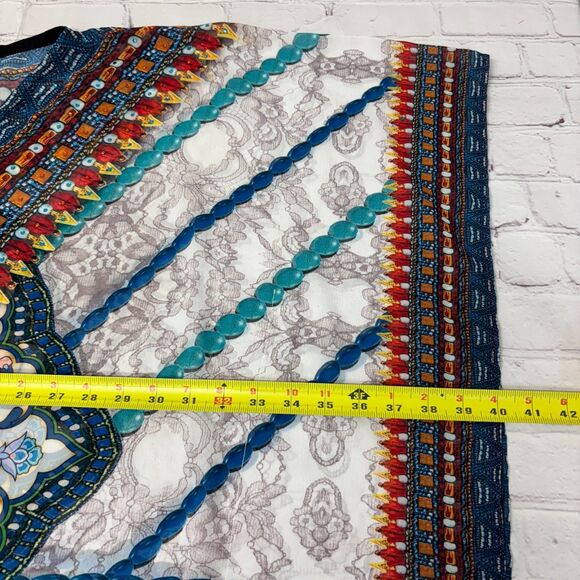 Asa Kaftans Women Kaftan Top Size Large Kimono Artsy Floral Boho C043 -13 - Picture 5 of 16